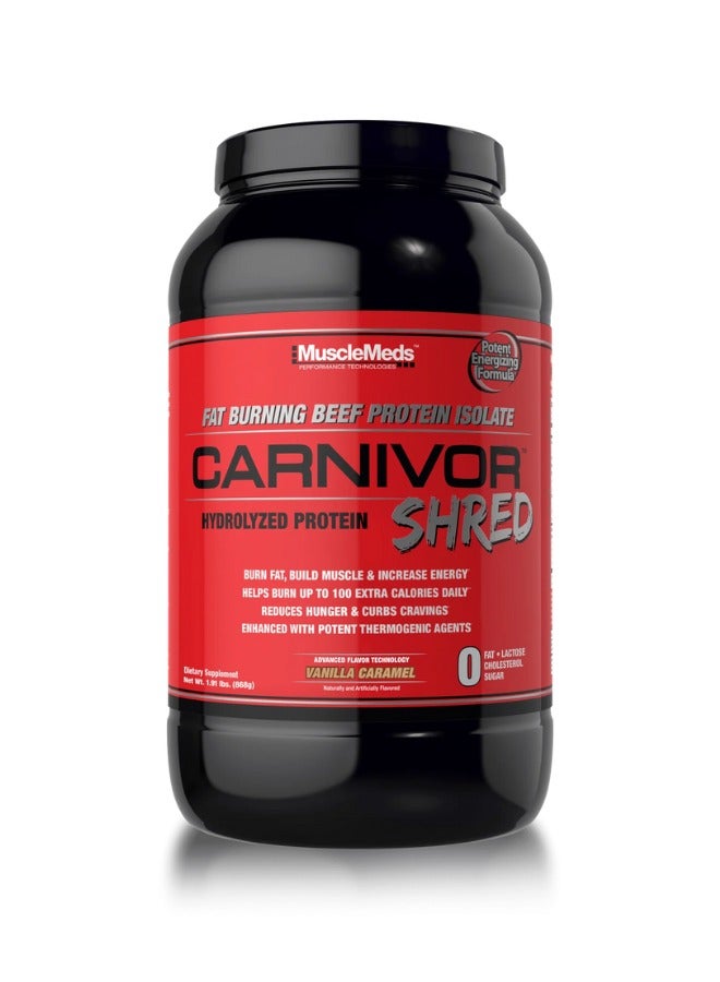 Carnivore Shred Fat Burning Beef Protein Isolate vanilla Flavor 28 Servings