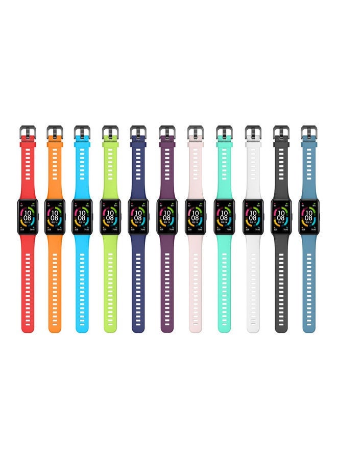 11-Piece Silicone Replacement Straps For Honor Band 6 Multicolour