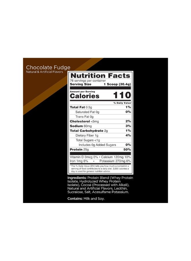 R1 Protein, 100% Whey Protein Isolate & Hydrolysed Whey Protein Isolate, Chocolate Fudge Flavour, 5.09 Lb