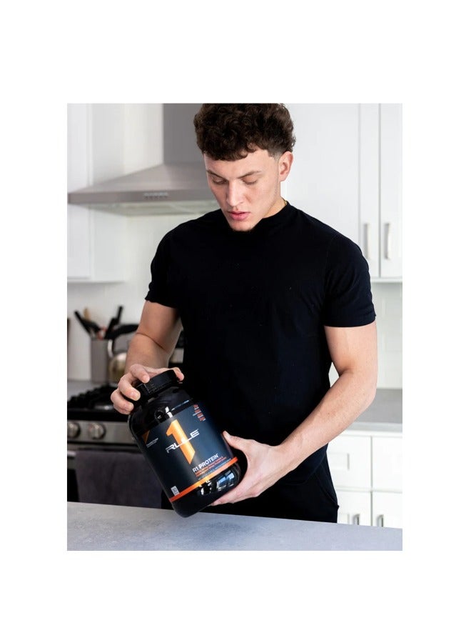 R1 Protein, 100% Whey Protein Isolate & Hydrolysed Whey Protein Isolate, Chocolate Fudge Flavour, 5.09 Lb