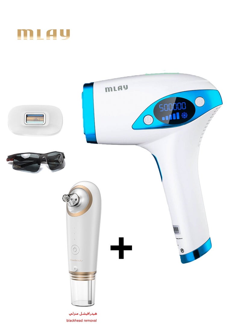 T4 IPL Hair Removal Device, At-Home Laser Hair Removal With Ice Cooling, 500,000 Flashes, 5 Energy Levels, Permanent Painless Epilation For Face Back Leg Arm Armpit Bikini Line
