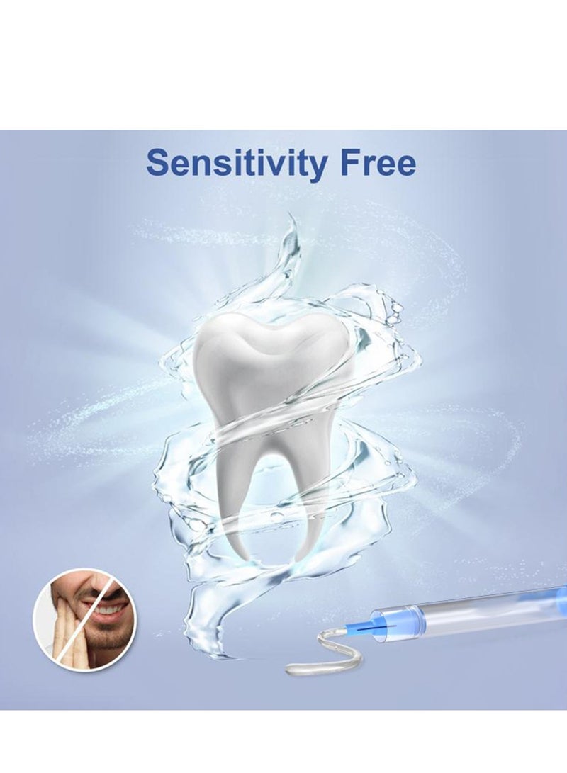 Teeth Whitening Kit Gel Pen Strips, Teeth Whitening Device with LED Light for Sensitive Teeth, Gum, Braces Care, 10 Minute Express Fast Results