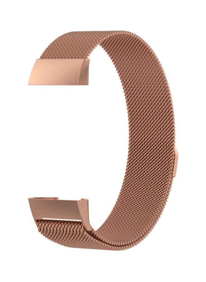 Magnet Wrist Strap For Fitbit Charge 3 Rose Gold