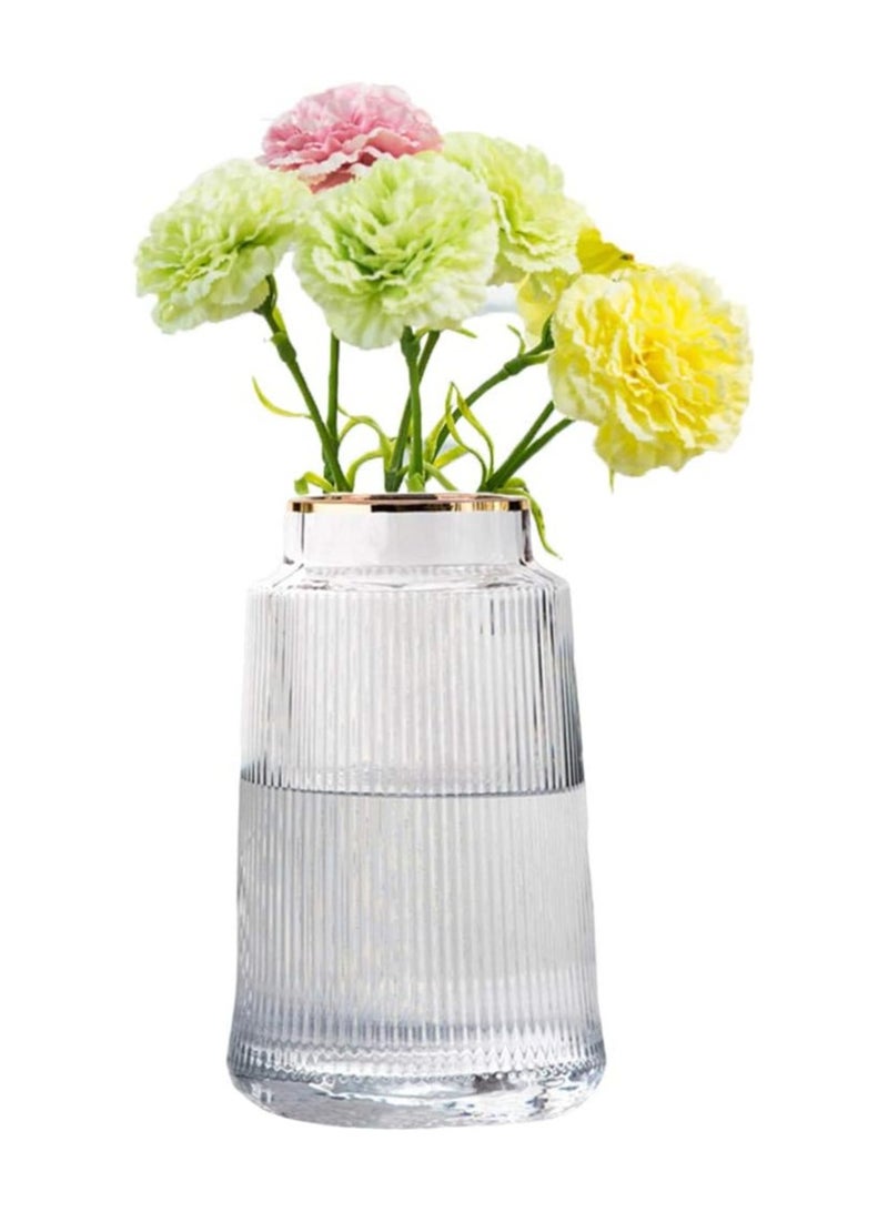 Transparent Flower Vases Tall Thickened Crystal Glass Flower Vase for Flower Arrangement Home Wedding Decor, 3 Sizes -Clear 20cm