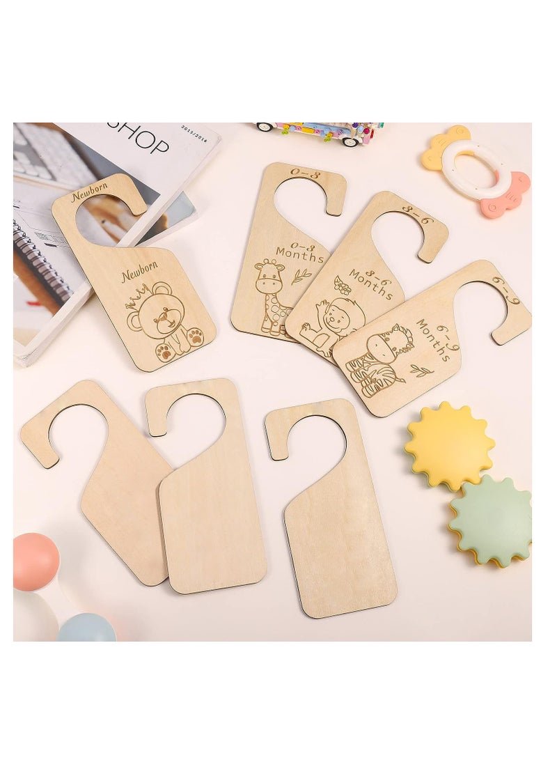 Baby Closet Dividers for Clothes Organizer -Beautiful Wooden Double-Sided Baby Clothes Size Hanger Organizers for Newborn to 24 Months for Nursery Decor