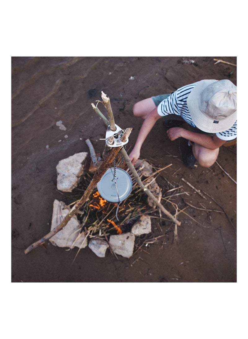 Camping Tripod Board - Turn Branches Into Campfire Tripod, Stainless Steel Campfire Support Plate With Adjustable Chain For Hanging Cookware - Perfect Accessories For Outdoor Cooking