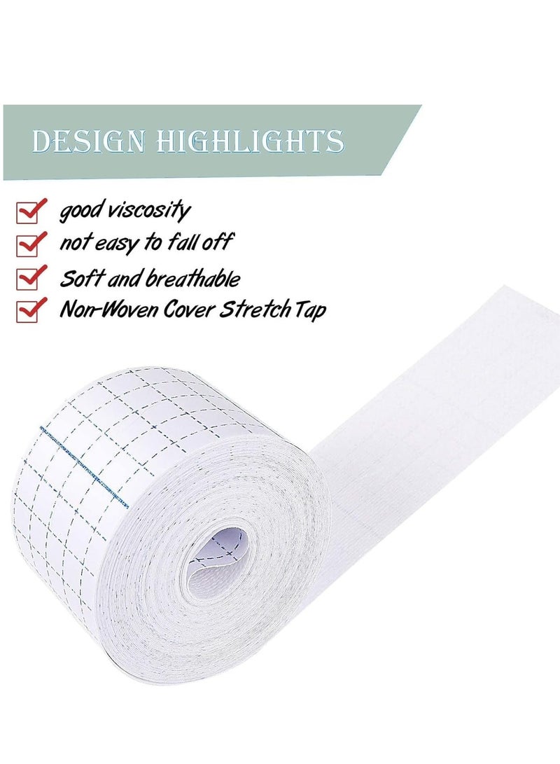 Non-Woven Cover Roll Stretch Tape, Non-Woven Adhesive Bandages, Breathable Bandage Tape Cohesive Wrap Bandages Protective Stretch Bandage Roll Film (2 Rolls 2 Inch x 10.94 Yard)