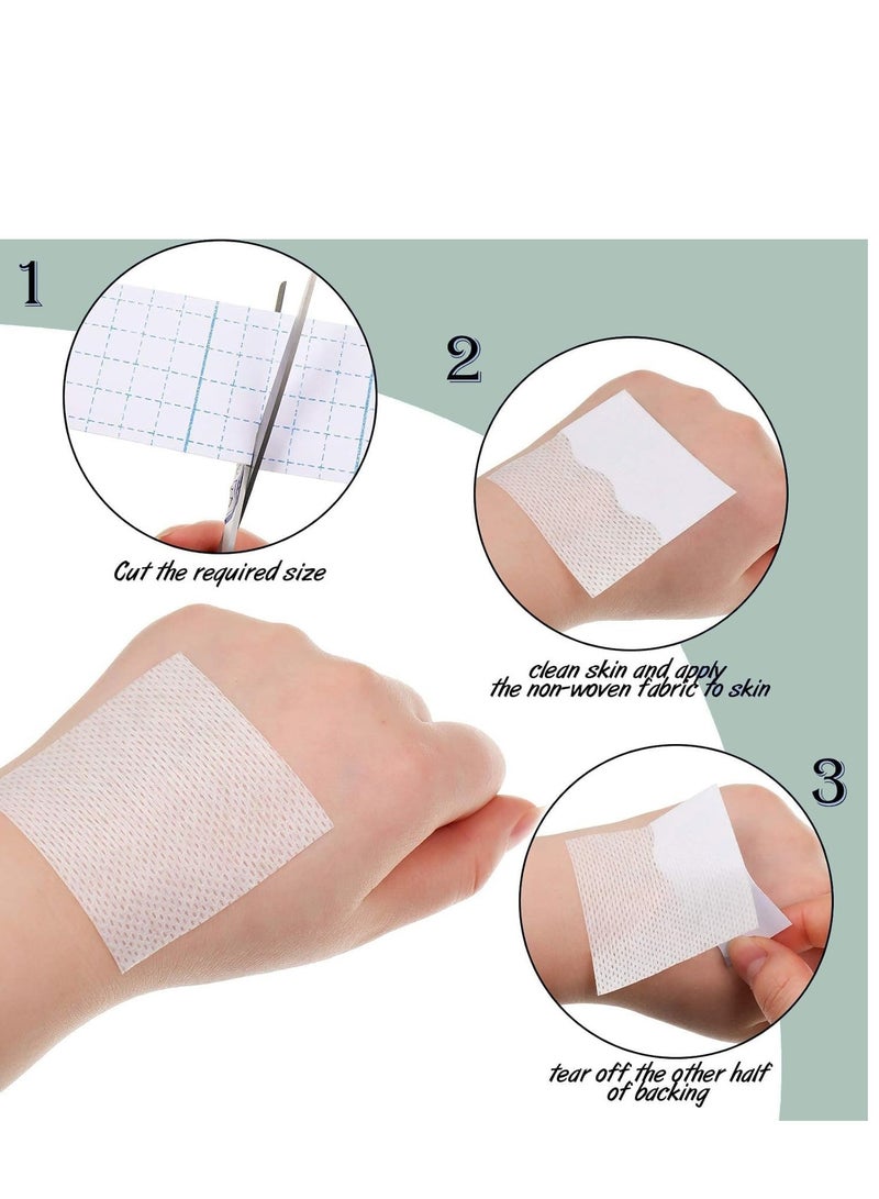 Non-Woven Cover Roll Stretch Tape, Non-Woven Adhesive Bandages, Breathable Bandage Tape Cohesive Wrap Bandages Protective Stretch Bandage Roll Film (2 Rolls 2 Inch x 10.94 Yard)