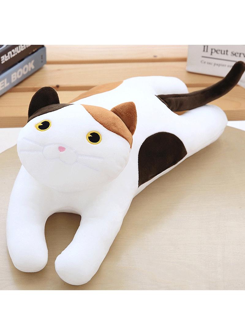 Stuffed Kneeling Cat Plush Pillow Toys White 50cm