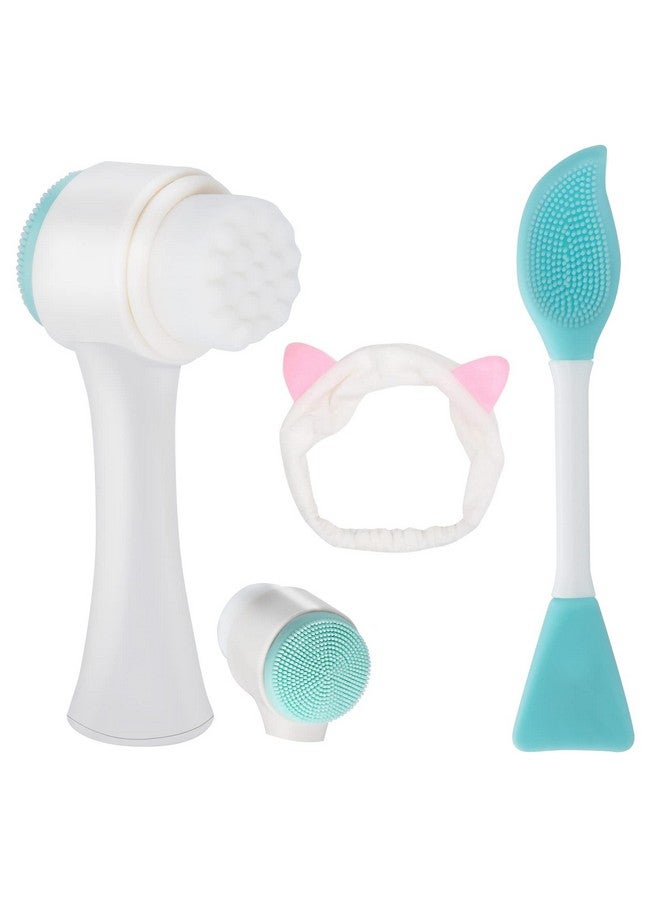 Face Brushmanual Facial Cleansingdouble Side Skin Care Facial Cleaning Brushsilicone Facial Scrubber Manual Dual Face Wash Brush For Gentle And Deep Facial Cleansing