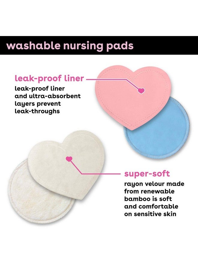 Nursing Pads For Breastfeeding Reusable Washable Breast Pads Super Soft Rayon Made From Bamboo Milk Proof Liner Perfect Baby Shower Gifts Blue