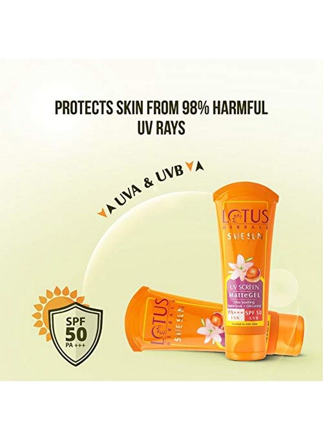 Uv Screen Matte Gel And Sun Block Cream Spf 50 Spf 30 50G Cream