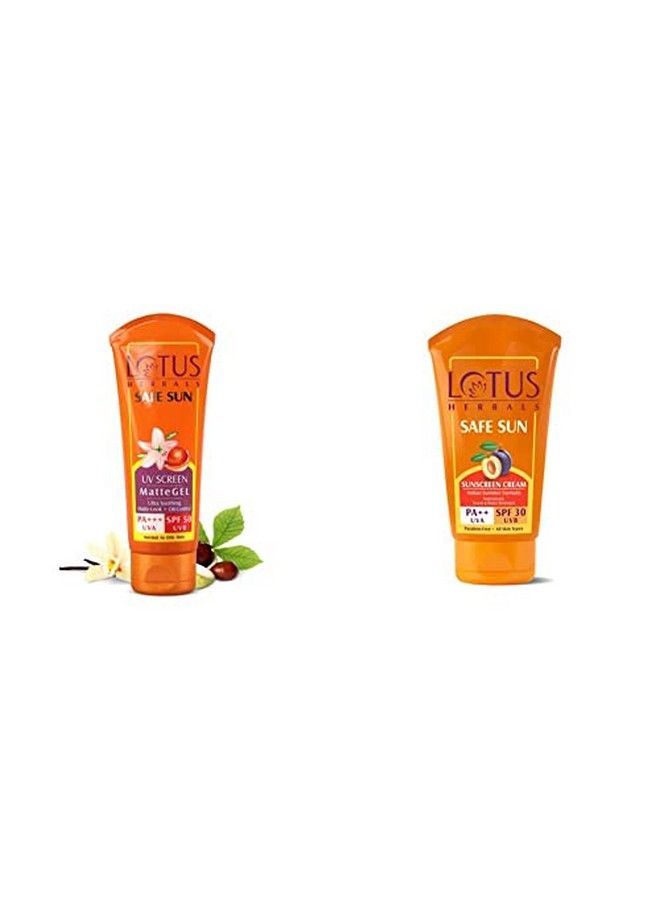 Uv Screen Matte Gel And Sun Block Cream Spf 50 Spf 30 50G Cream