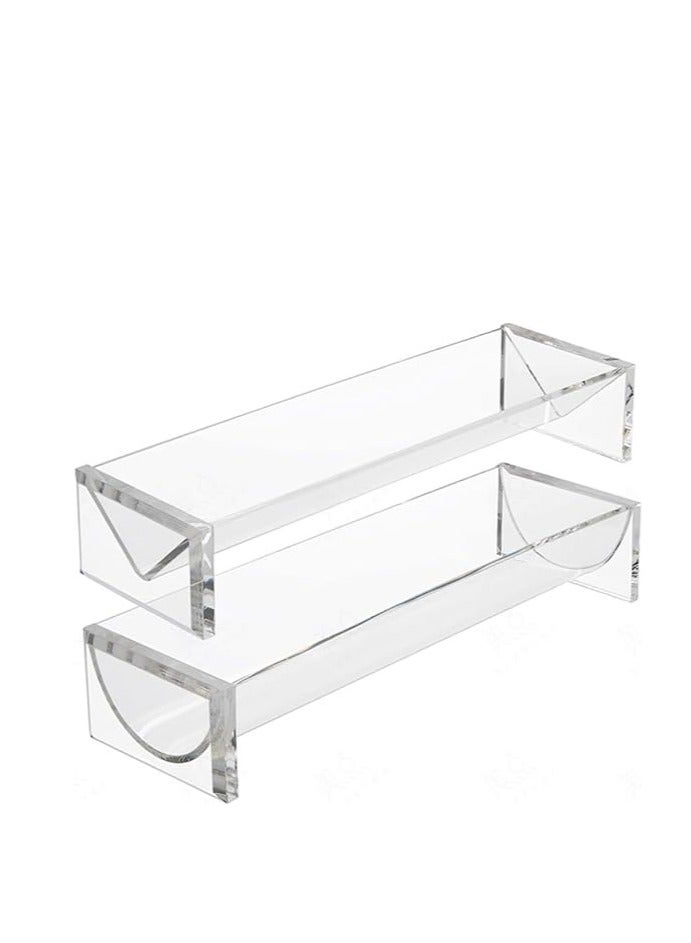 Sturdy Rectangular Acrylic Tray for serving Biscuits, Cracker Holder Stand, Pack of 4