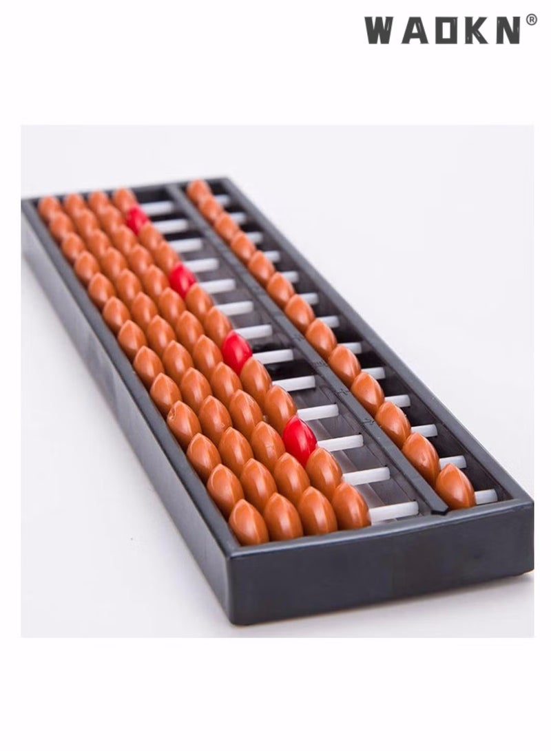 2pcs Vintage Wooden Abacus 13 Rods Wood Soroban with Reset Button Chinese Japanese Calculator Counting Tool for Kid Educational Brain Teaser Toys Gift Brown