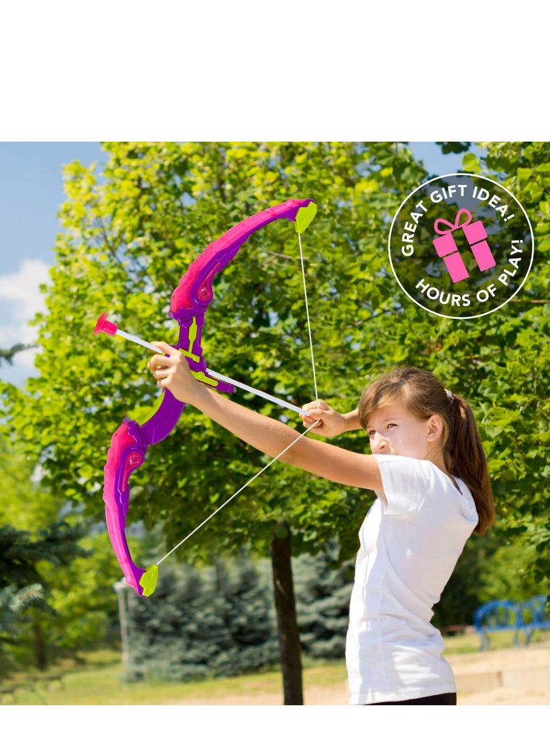 Bow and Arrow Set for Kids, Light Up Archery Toy Set, Includes 6 Suction Cup Arrows, Target and Quiver, Outdoor Toys for Kids, Gifts for Boys and Girls