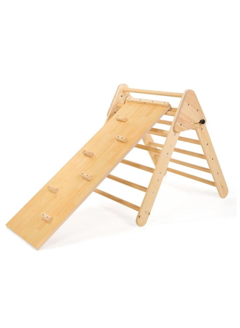 COOLBABY Solid Wood Children's Climbing Triangle Indoor Household Small Family Amusement Park Baby Climbing Slide Combination Folding Frame