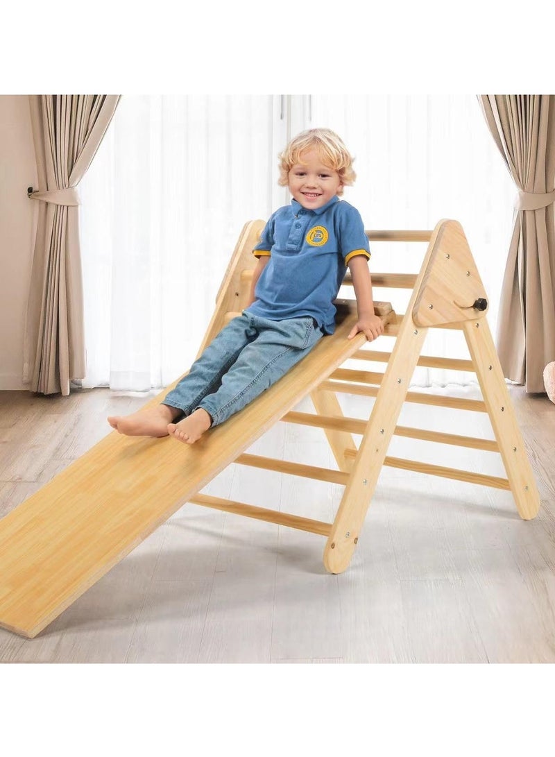 COOLBABY Solid Wood Children's Climbing Triangle Indoor Household Small Family Amusement Park Baby Climbing Slide Combination Folding Frame