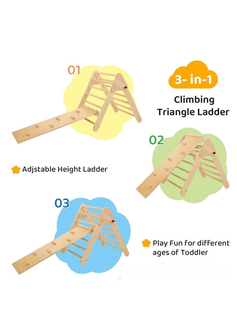 COOLBABY Solid Wood Children's Climbing Triangle Indoor Household Small Family Amusement Park Baby Climbing Slide Combination Folding Frame
