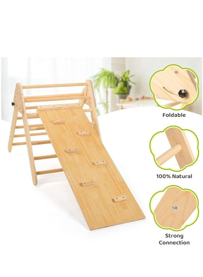 COOLBABY Solid Wood Children's Climbing Triangle Indoor Household Small Family Amusement Park Baby Climbing Slide Combination Folding Frame