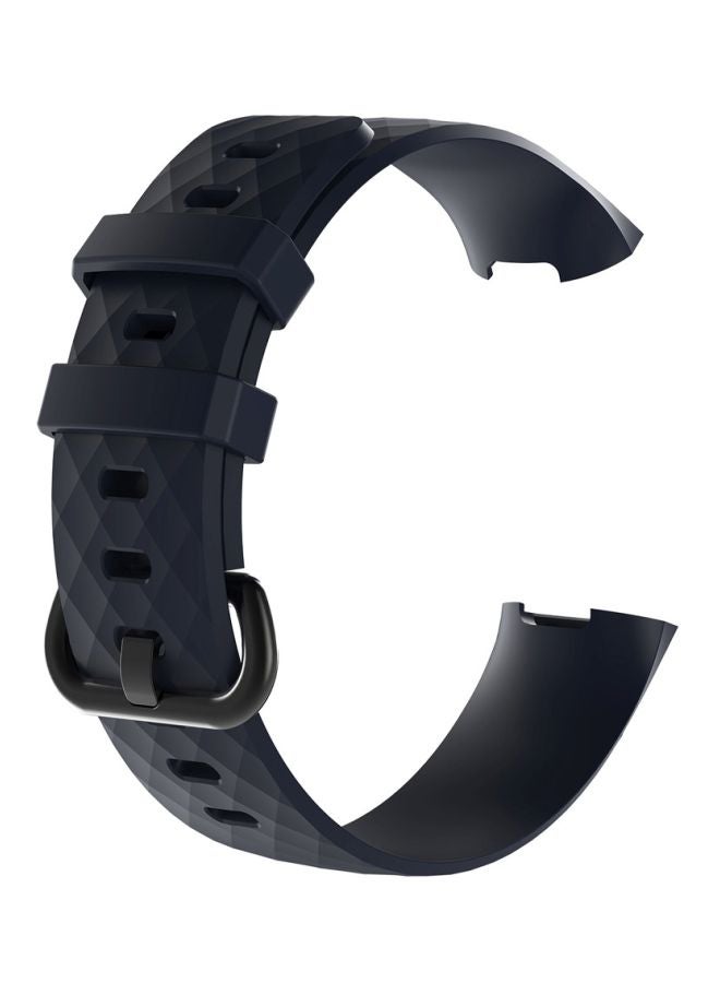 Diamond Pattern Replacement Strap For Fitbit Charge 3 Black