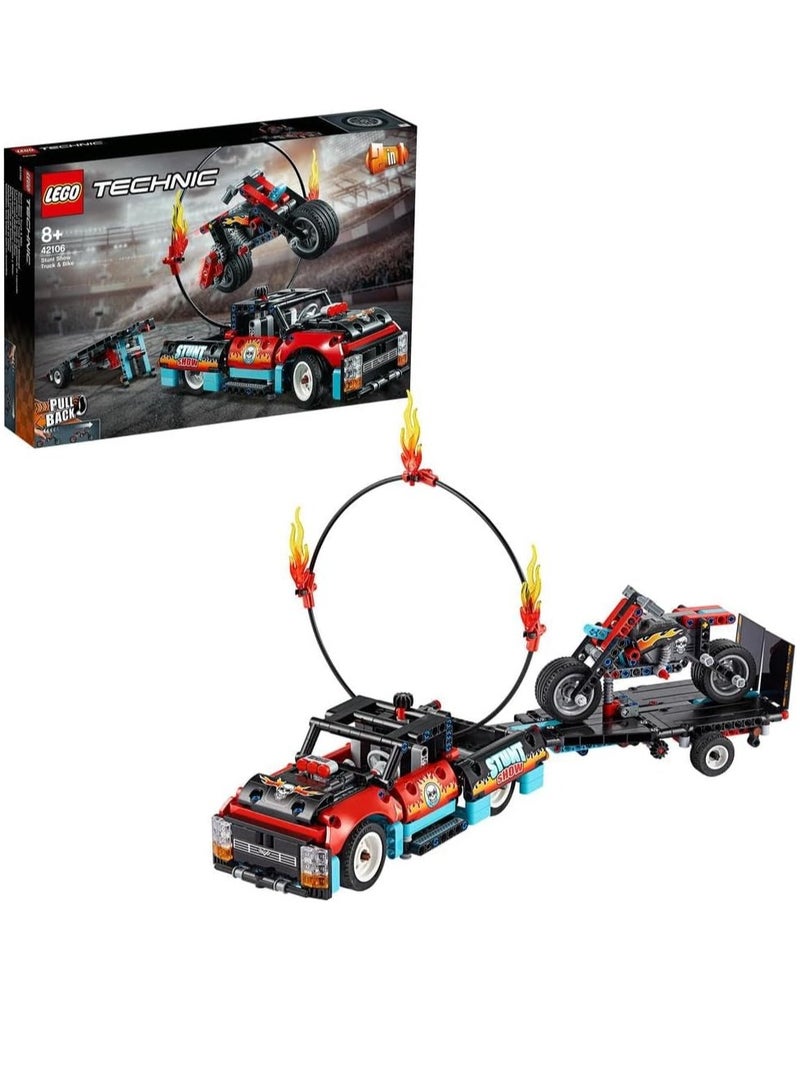 LEGO Technic Stunt Show Truck & Bike Toys Set 42106 (610 Pieces)