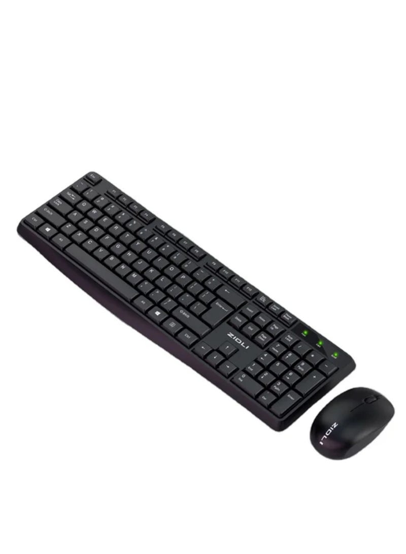 Zidli KM63 Business Wireless Keyboard Mouse Combo 2.4GHz USB Receiver Desktop PC Set|Office Wireless Keyboard Mouse Multi Tasking Combination 2.4 GHz USB Nano Receiver