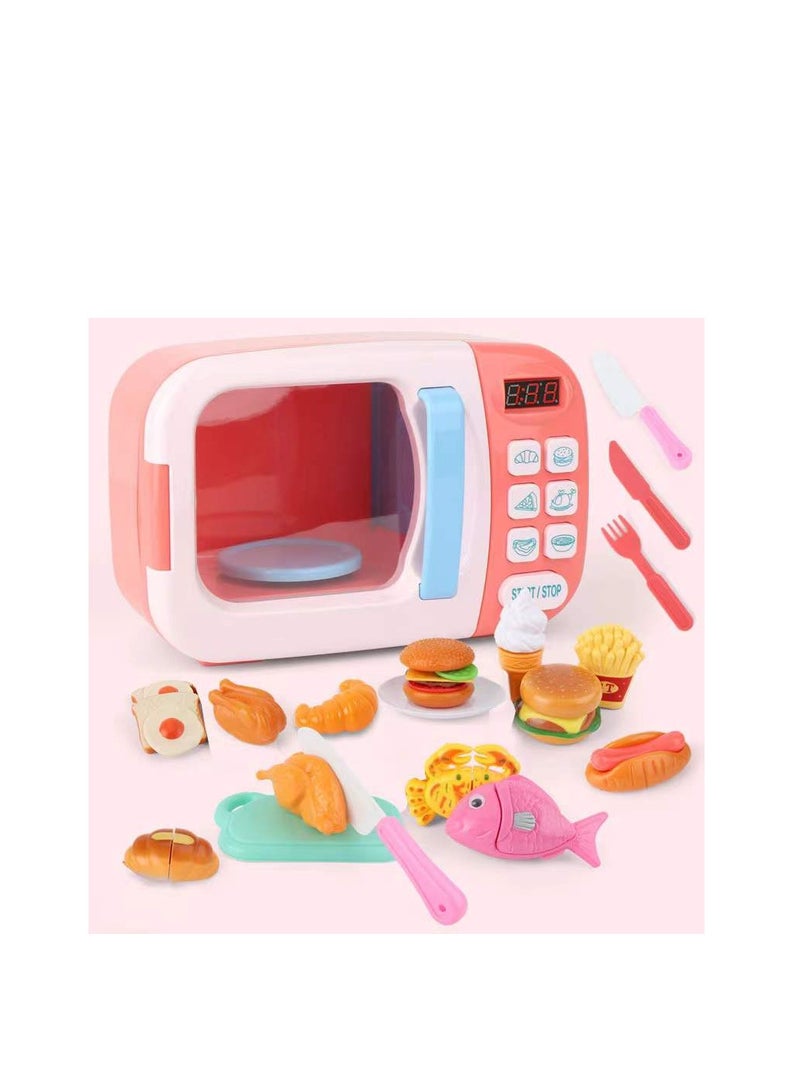 31Pcs Kitchen MicrowaveToy With  Accessories  Playset  for Kids.
