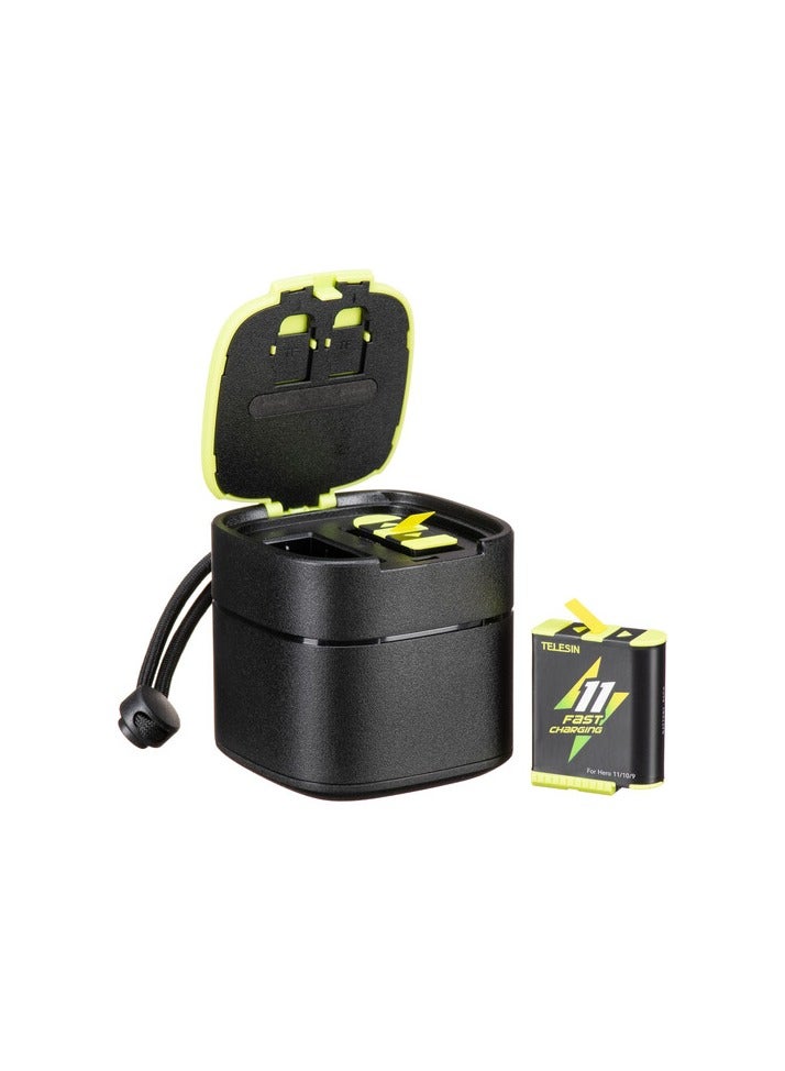 TELESIN GP-FCK-B11 FAST CHARGING BOX WITH TWO PCS LIUHIUM BATTERY FOR GOPRO HERO 12/11/10/9
