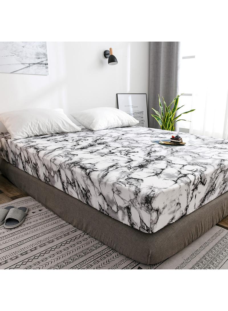3-Piece Marble Patterned Bed Sheets Mattresses Breathable Mattress Cover