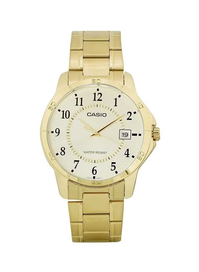 Men's Water Resistant Analog Watch MTP-V004G-9BUDF - 47 mm - Gold