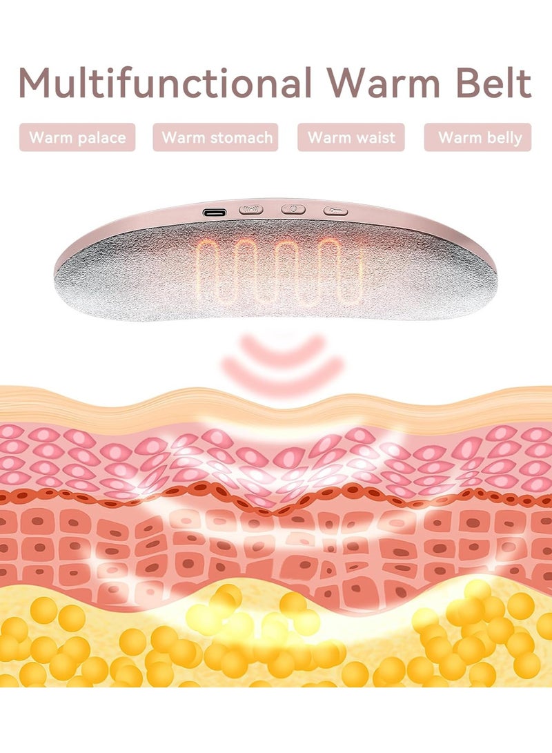 Smart Warm Palace Belt - Menstrual Heat Pad - 3 Heat Levels - 4 Massage Modes - Fast Heat Belly Wrap - Back or Belly Pain Relief