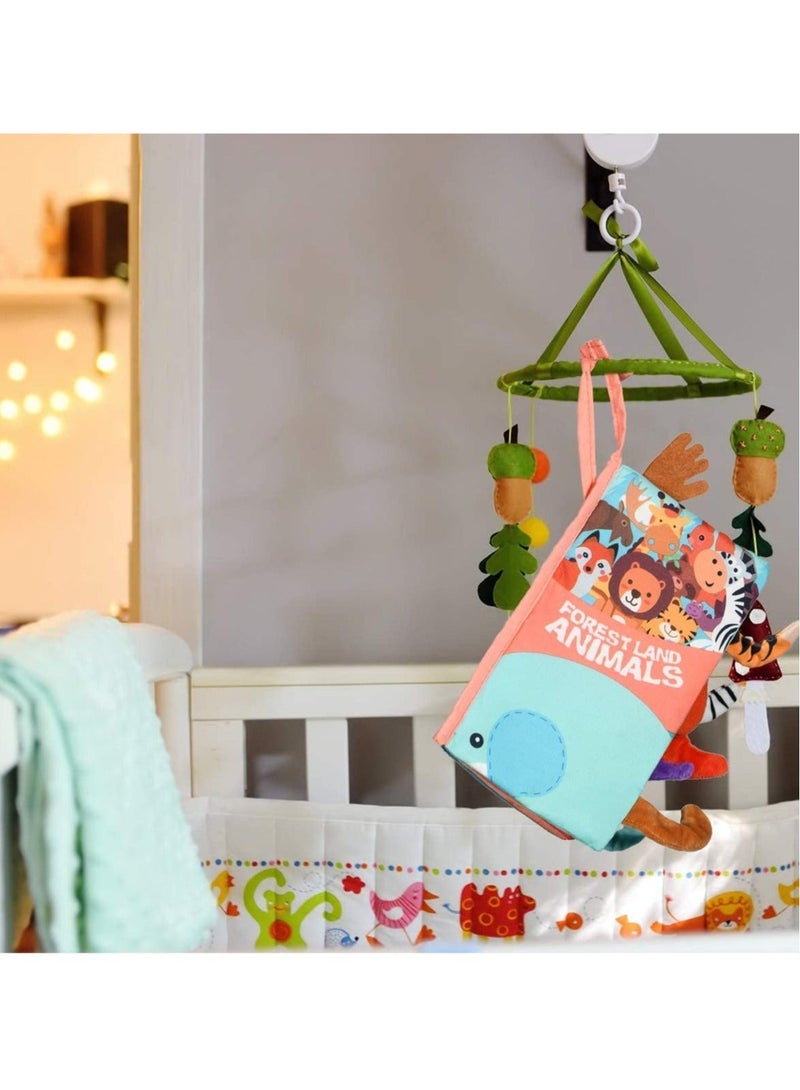 Soft Cloth Baby Book Toy, Touch & Feel Crinkle Books, Washable Chewable Non-Toxic Early Educational Book, Suitable for 0-6 Months