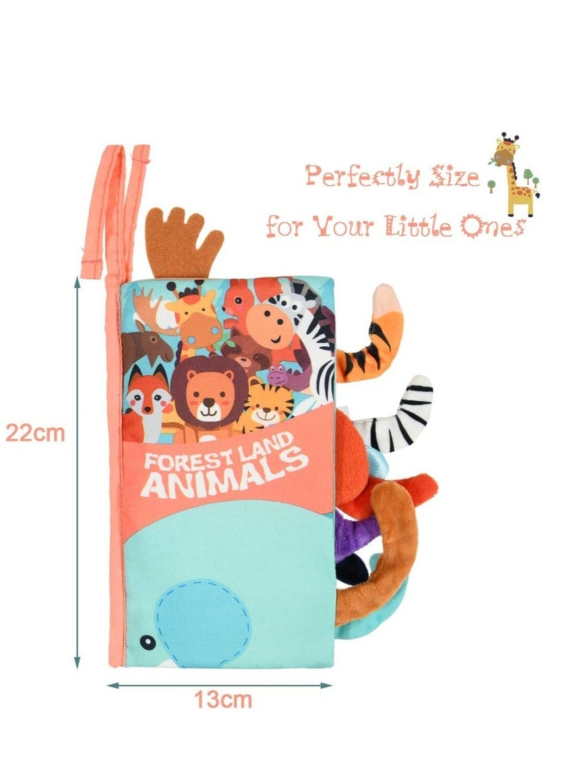 Soft Cloth Baby Book Toy, Touch & Feel Crinkle Books, Washable Chewable Non-Toxic Early Educational Book, Suitable for 0-6 Months