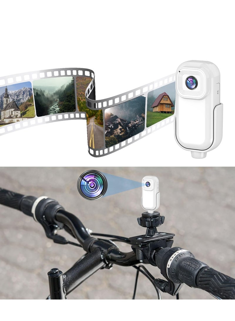 Mini Wi-Fi Action Camera 1080P 30fps Digital Video Camera with 0.96in LCD Screen Built-in Rechargeable Battery Motion Detection with Mount Back Clip Protective Cover