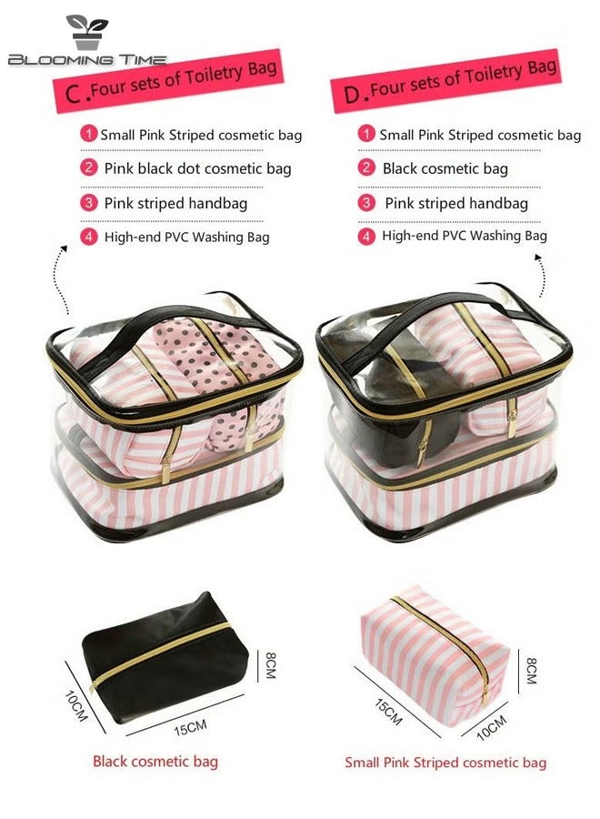 PVC Portable Makeup Bag 4-Piece Set With Large Capacity Is Easy To Carry