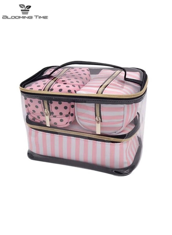 PVC Portable Makeup Bag 4-Piece Set With Large Capacity Is Easy To Carry