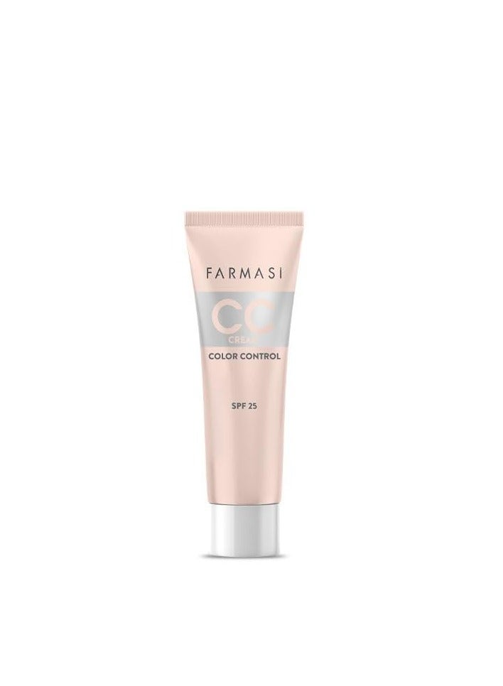 FARMASI CC Color Control Cream, Natural and Flawless Finish, Enriched Formula with Multimineral & Spf 25+, All-Day Hold, All Skin Types, 1 fl. oz, 01 03 MEDIUM, 30 ml)