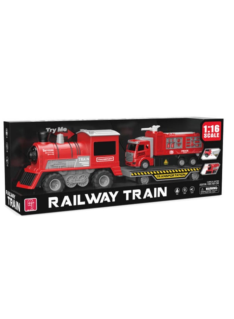 1:16 Scale Light & Music Railway Train – Flurry of Lighting Inertial Function – Red Color
