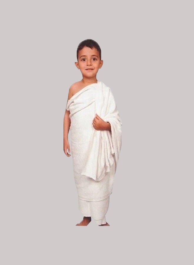 2-Piece Ehram 100% Cotton Hajj Umrah Kids Towel For Upper And Lower Body