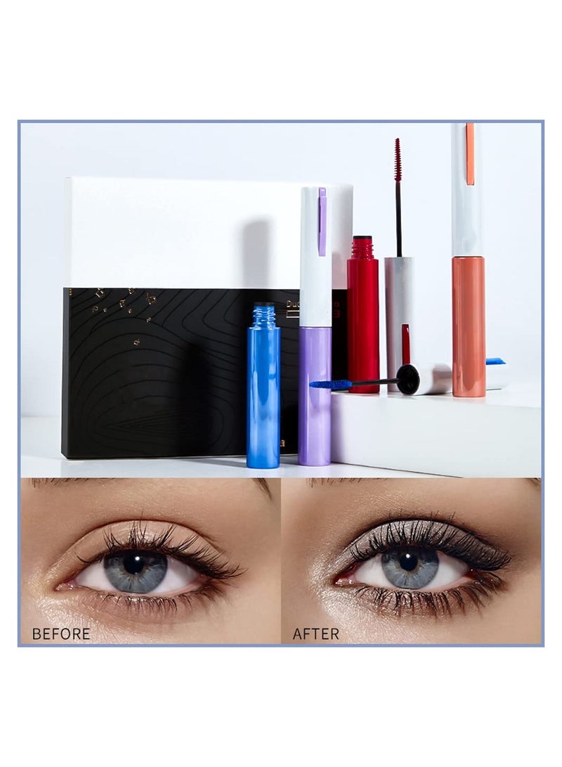 SYOSI 4D Fiber 9 Colors Set Lash Mascara, Create Thicker Longer Personalized Eyelashes, Long Lasting Waterproof Smudge-proof, All-day Sophisticated Eye Makeup Unique (1 Set)