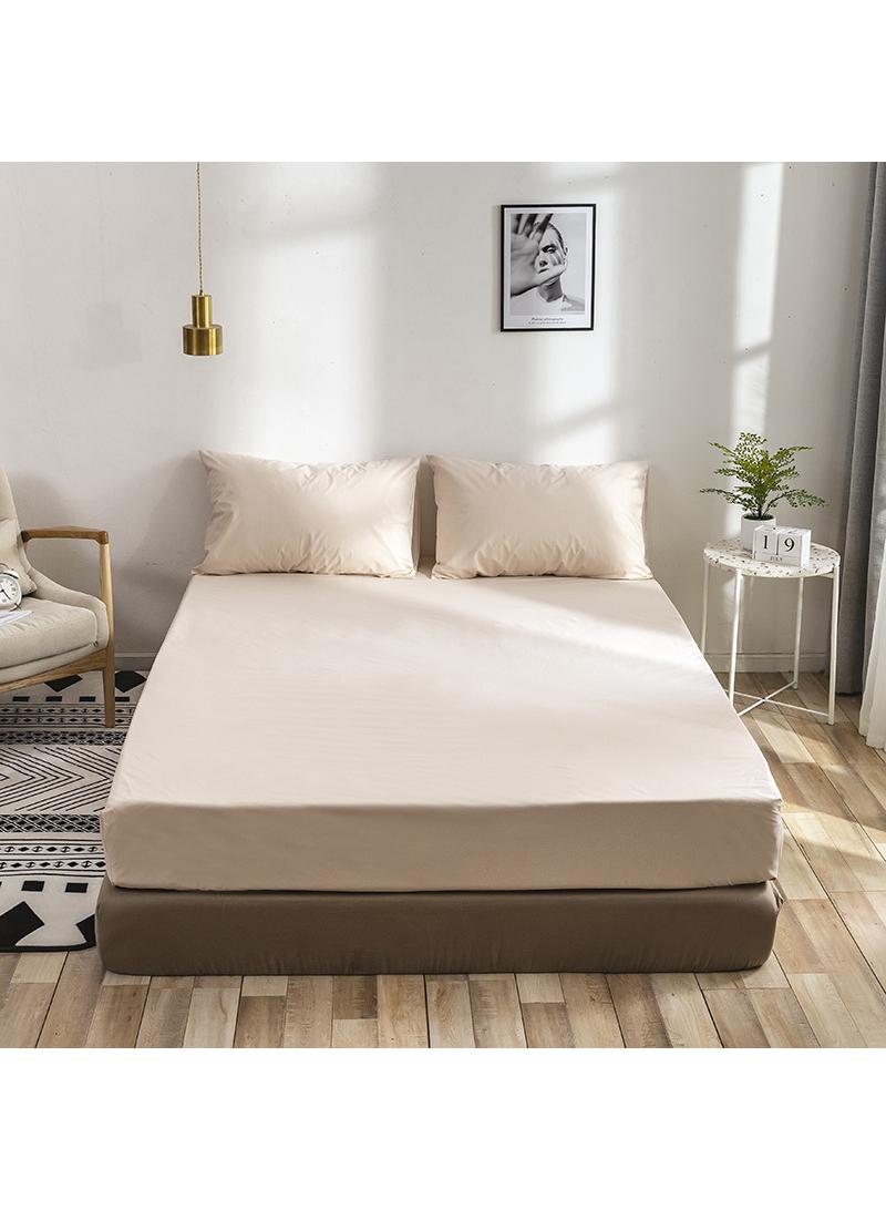 3-Piece Solid Color Bed Sheets Set Waterproof Breathable Mattress Cover