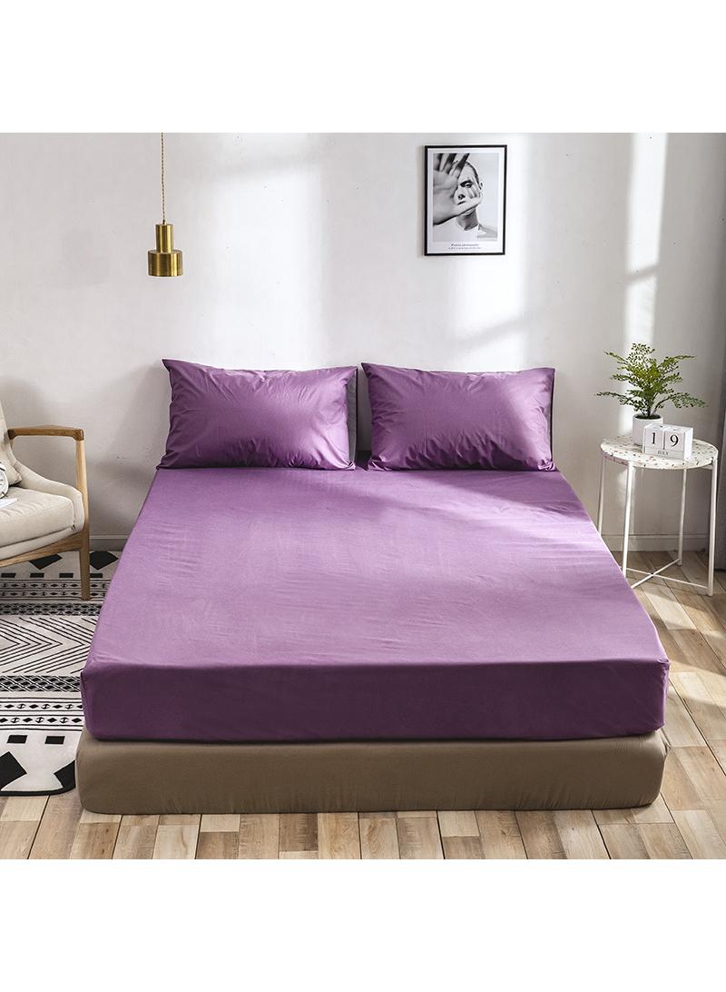 3-Piece Solid Color Bed Sheets Set Waterproof Breathable Mattress Cover