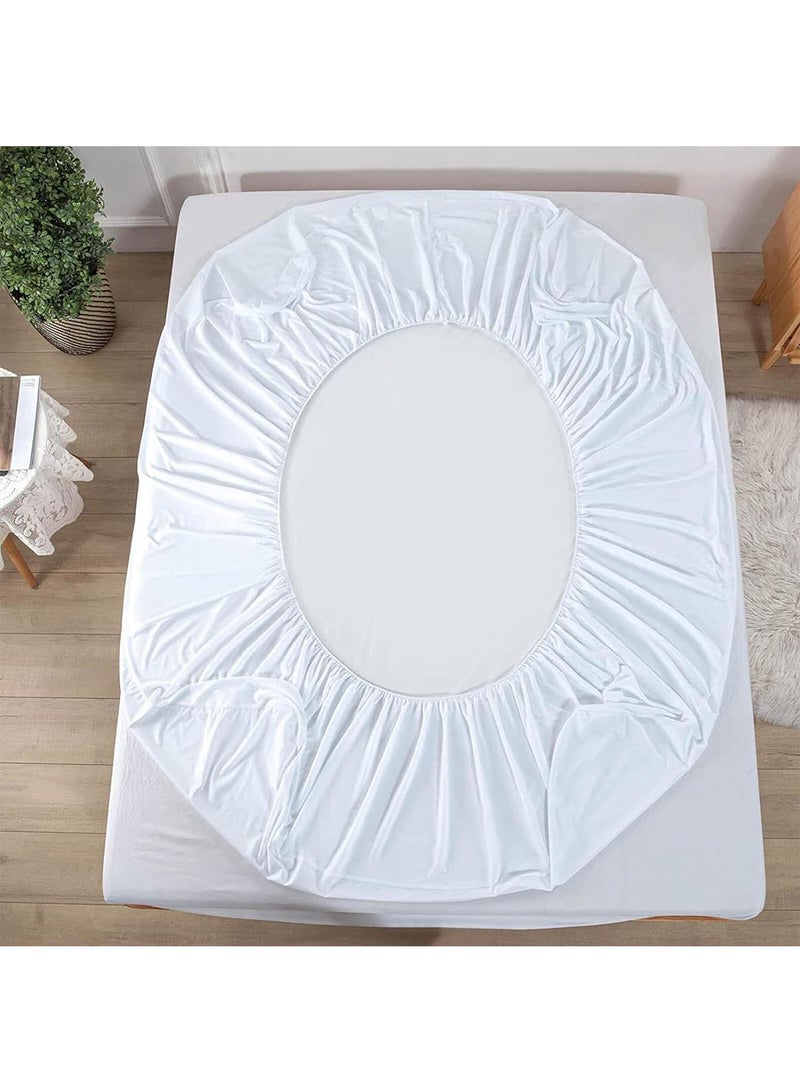 3-Piece Solid Color Bed Sheets Set Waterproof Breathable Mattress Cover