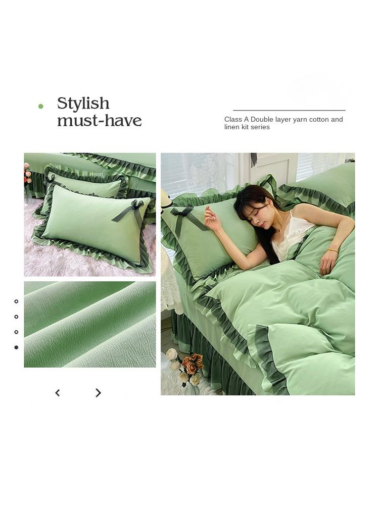 Simple Solid Color Washable Bed Sheet And Duvet Cover Set