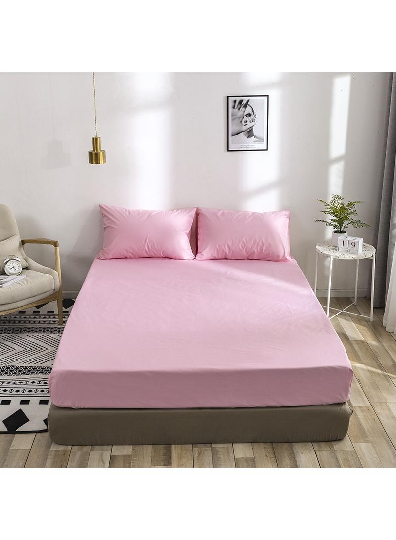 3-Piece Solid Color Bed Sheets Set Waterproof Breathable Mattress Cover