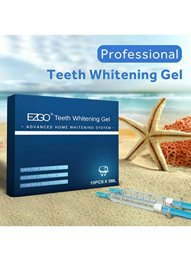 10 Pack Teeth Whitening Gel Refills 22% Bleaching Gel, No Sensitive Teeth Whitener, Great For Sensitive Tooth Whitening, Works With Teeth Whitening Led Light And Tray (10X 3Ml)