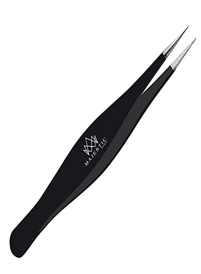 Rs For Ingrown Hair - Precision Sharp Needle Nose Pointed Tweezers For Splinters, Ticks & Glass Removal - Best For Eyebrow Hair, Facial Hair Removal (Black)