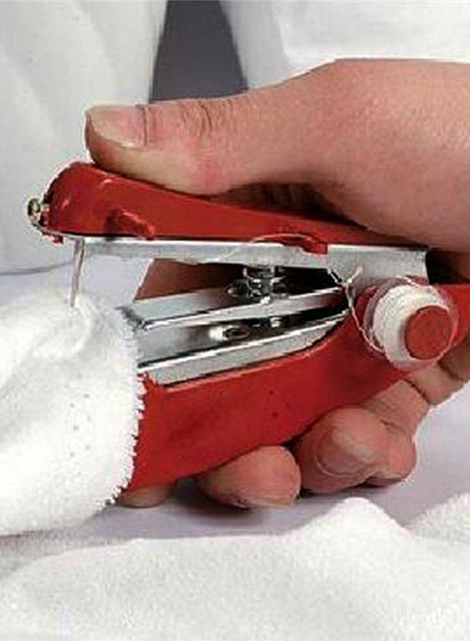Mini Sewing Machine Manual Portable Convenient Home Essential Red 11x3.8x7.2centimeter Red/White 11x3.8x7.2cm