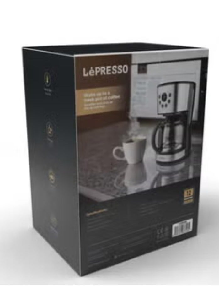 LePresso Drip Coffee Maker w/ Smart Functions 1.5L (LPCMDGBK) Black